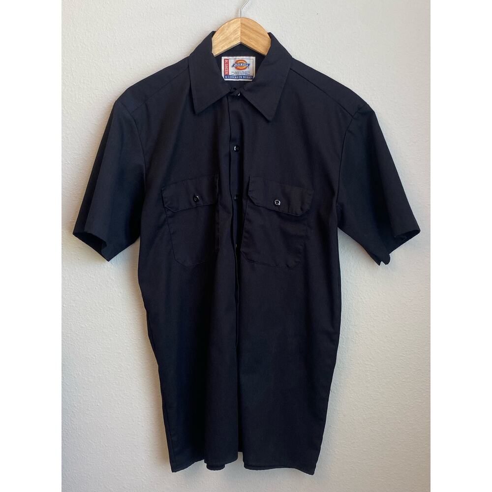 Dickies Black Short Sleeve Work Shirt in Size M
